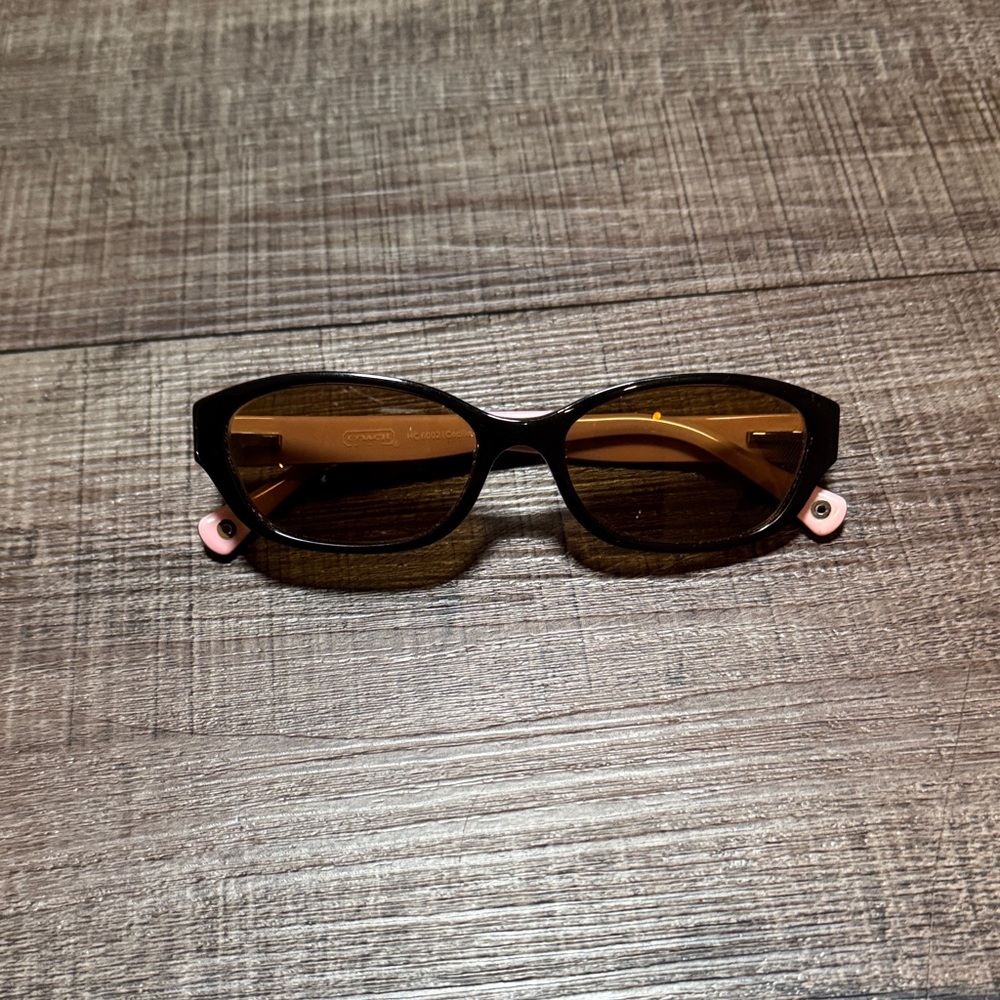Coach Brown Sunglasses with Pink Accents